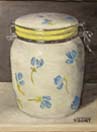 Storage Jar with Blue Flowers