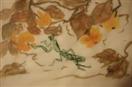Praying Mantis in brown Leaves, watercolours on ricepaper 17x24cm