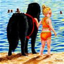 The Lifeguard - Painting of Child with Newfoundland Dog
