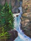 Oil Painting of Waterfall