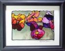 Happy Pansies, painting on glass