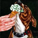 Daily Painting #190 - Make Mine Pistachio Please - Staffordshire Terrier Dog Art