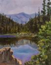 Oil Painting of Mountain Lake