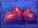 Red Pear Trio, original pastel