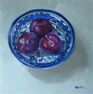 Three Plums in a Bowl