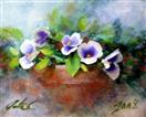 'Pansies in Clay Pot'