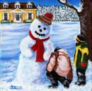 Snow Day - Kids with Snowman