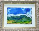 Blue Skies of Colorado, painting on glass