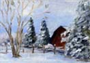 Red Barn In Winter