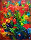 abstract floral, thick impasto