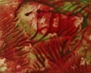 Hiding in Shame, encaustic art 7x9cm