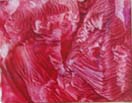 The Two Faces of Man, encaustic art 7x9cm