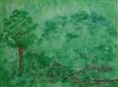 Green With Trees, acrylics on canvas panel 18x24cm
