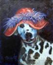 Dalmatian in Red Hat, oil painting