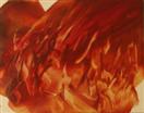 Dancing in The Flames, encaustic art 7x9cm