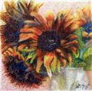 Sunflowers 'One in the Sun' colored pencil art