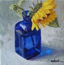 Pocket Painting - Sunflower and Blue Bottle