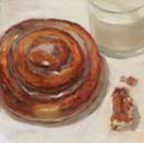 cinnamon roll and milk 6x6 in.