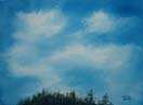 Blue Early Spring Sky 1, oil on canvas panel 18x24cm