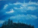 Blue Early Spring Sky 2, oil on canvas panel 18x24cm