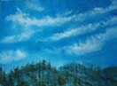 Blue Early Spring Sky 3, oil on canvas panel 18x24cm
