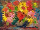 Abstract floral- palette knife, thick impasto