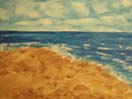 Bare Stipe of Coastline, acrylics on canvas panel 18x24cm