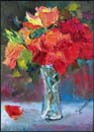 Garden Roses in a Crystal Vase, $69