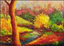 Miller Road Forsythia and Stream, $9.99