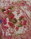 Romance with a Touch of The Blues, encaustic art 7x9cm