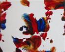 Amazing Bloom in Paradise, encaustic art 7x9cm