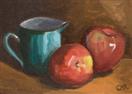 Orginal Oil Painting of Apples and Pitcher