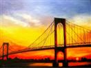 Florida Bridge at Sunset  Landscape oils
