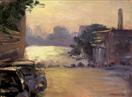 Grand Avenue Sunset (click here to bid on this painting)