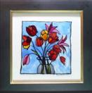 Tulip Bouquet, painting on glass