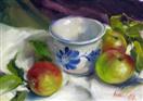 'Summer Apples' oil on canvas, 5 x 7