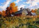 'Old Barns, Poultney, VT' oil on canvas, 9 x 12