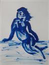 Girl Sitting on Beach, acrylics on paper 24x32cm
