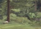 Evergreen in Ward Pound Ridge (click here to bid on this painting)