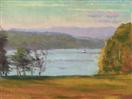 Hudson River Sunset, Mills Mansion (click here to bid on this painting)