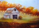Autumn Barn landscape  oil painting