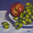 Original Still Life of Apple and Grapes