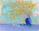'More Springtime Forsythias' by Karla Nolan, oil painting on canvas