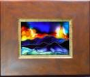 'Aurora Borealis Twilight I' by Karla Nolan, framed painting on glass