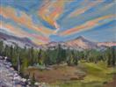 Original Oil Northwest Landscape of Mountain Sunset by Cheryl Ratcliff