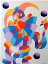 Daily Painter - The Juggling Court Jester - Abstract Futurism - Original Oil and Acrylic Art - Paint