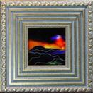 'Atmospheric Sunset I' by Karla Nolan, framed glass painting