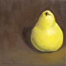 Realistic Original Oil Painting of Yellow Pear