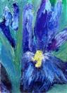 Peek A Boo Iris, palette knife oil painting