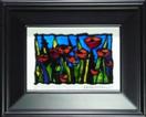 Hot Poppies, painting on glass